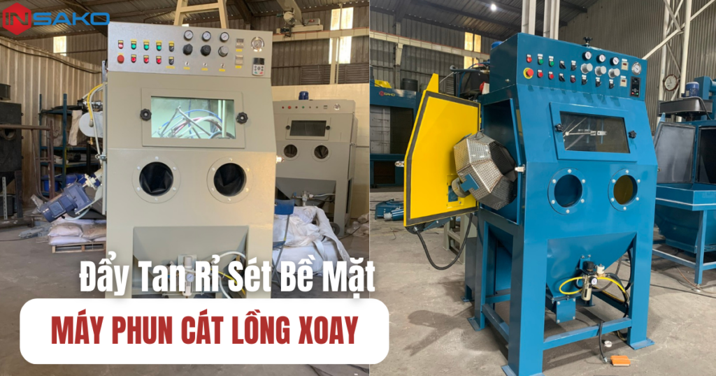 Ảnh bìa máy phun cát lồng xoay INSAKO