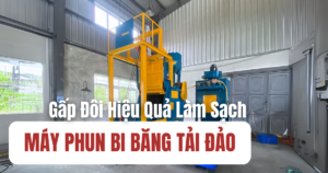 Ảnh bìa máy phun bi băng tải đảo