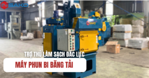 Ảnh bìa máy phun bi băng tải
